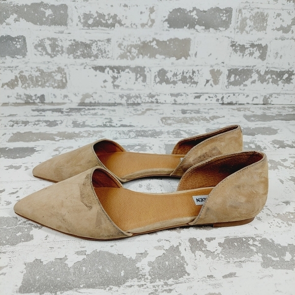 Steve Madden Khai Tan Pointy Toe Casual Comfy D'Orsay Summer Flats O117 - Picture 2 of 13